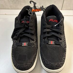 Black Iconic Y2K Fubu Sneakers with Patterned Design Size 7 Unisex